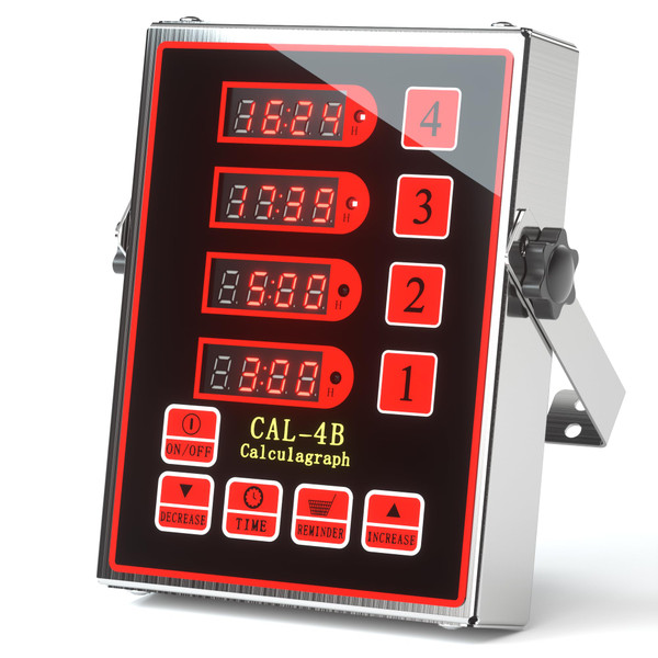 Commercial Kitchen Timer, 4-Channel Digital Timer for Cooking, Loud Alarm Volume +/-, Food Truck Restaurant Supplies, Heavy Duty Stainless Steel Large Timers with Waterproof Panel & Memory Function Commercial Kitchen Timer, 4-Channel Digital Timer for Cooking, Loud Alarm Volume +/-, Food Truck Restaurant Supplies, Heavy Duty Stainless Steel Large Timers with Waterproof Panel & Memory Function