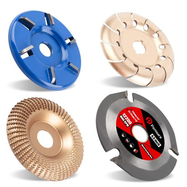 Upgraded Wood Carving Disc Grinding Wheel, Angle Grinder Attchments Wood Shaping Disc Cutting Wheel, Grinder WoodCarving Tools for Angle Grinder 4 1/2 inch with 5/8 & 7/8 Arbor
