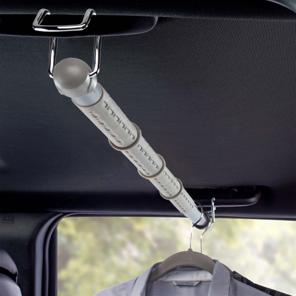 High Road Car Clothes Hanger Bar - Carbon Steel Telescoping Clothes Rod for Car, Truck or Van With Solid Metal Hooks - Fully Assembled Expandable Car Clothes Hanging Bar Adjusts Up To 60" Long