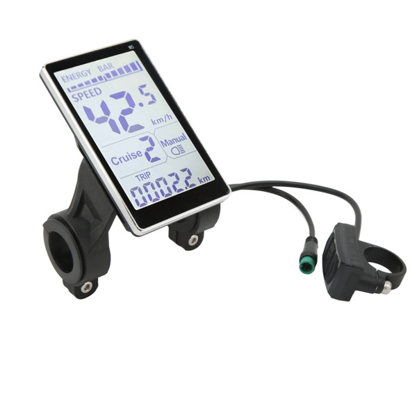 Qiilu LCD Display ABS Electric LCD Meter 5 Pin 24V 36V 48V 60V Universal E Scooter M5 LCD Panel Screen for 31.8 22.2mm Electric Bikes
