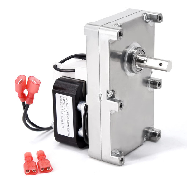 Criditpid Replacement C-E-017 Auger Motor for Breckwell P1000 Big E, P22, P22i Pellet Stove, 1 RPM Clockwise Auger Feed Motor for US Stove 5040 Pellet Stove.