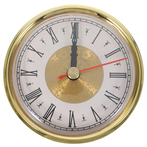 Yardwe Retro Clock 3 Inch Quartz Clock Insert with Roman Numeral Dial Metal Frame Silent Movement for DIY Craft Decoration