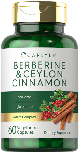 Carlyle Berberine with Ceylon Cinnamon | 2000mg Complex | 60 Capsules | Vegetarian, Non-GMO, Gluten Free