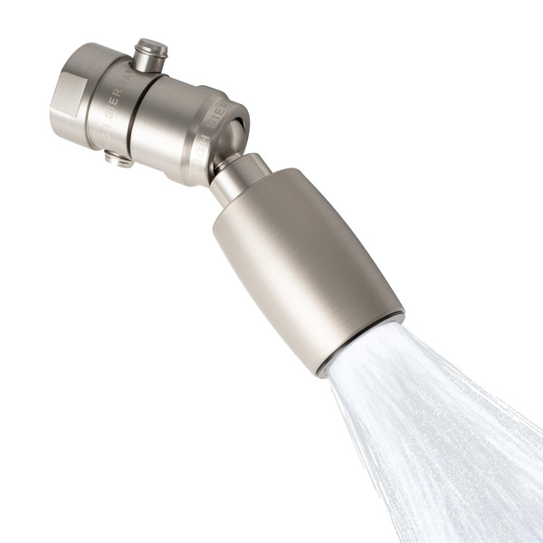 High Sierra® - CLASSIC™ Solid Metal 2.0 GPM Award Winning. High Pressure Shower Head with Trickle Valve. Lead-Free. Patented Nozzle Never Clogs - Brushed Nickel Finish