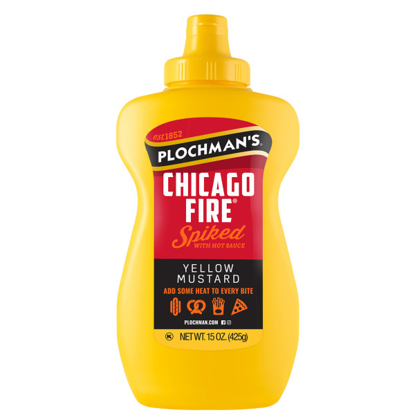 Plochman, Chicago Fire Mustard, 15 oz, Spices up Hot Dogs