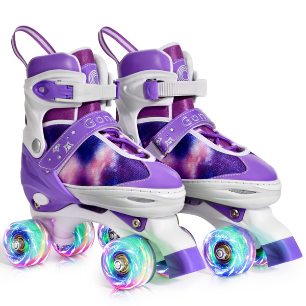 Gonex Roller Skates for Girls Kids Boys Women with All Light Up Wheels，Adjustable Rollerskates for Beginners Toddler Youth, Gift for Indoor Outdoor