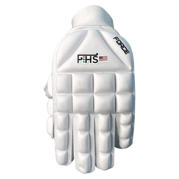 F HS Men's Field Hockey Gloves Force White Full Finger (Small, Force - Full Finger)