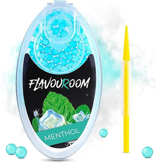 Flavouroom Premium Menthol Balls Set of 100 | DIY Menthol Capsules Filter for Unforgettable Flavour Taste | Includes Box for Storing Aromatic Click Sleeves Balls