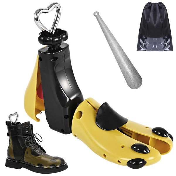 eachway Shoe Stretcher Women Men Professional Boot Stretcher Adjustable Width Length for Wide Feet (L (Wm's 11-14;men's 10-14) Yellow 1pcs, Not a Pair)