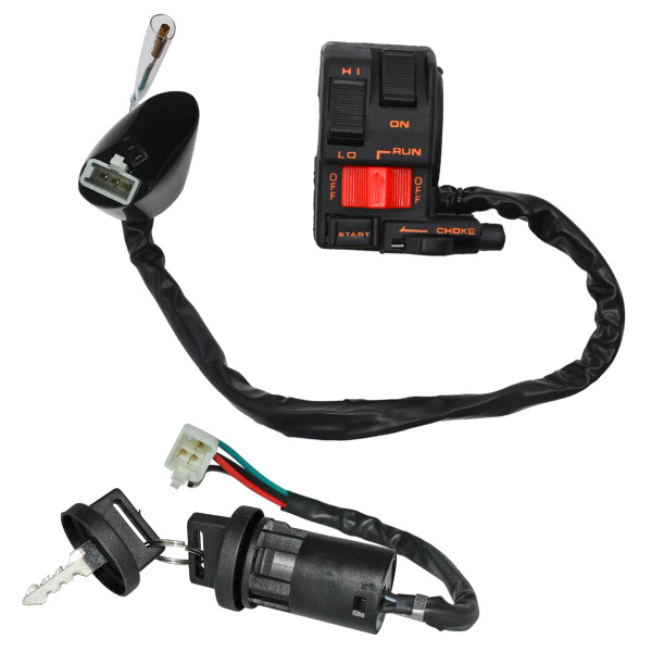 JDLLONG Kill/Light/Hi/Low/Starter Switch for Honda ATC250 250SX 1985 1986 1987 with Ignition Key Switch
