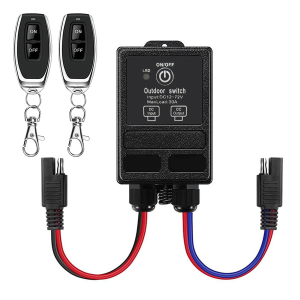 ZHOFONET 12 Volt Wireless Remote Control Switch with SAE Connector Plug 328ft Long Range Waterproof Wireless Remote Switch,DC12V-72V RF Remote Control Switches for Agricultural Sprayers,Spray Pumps