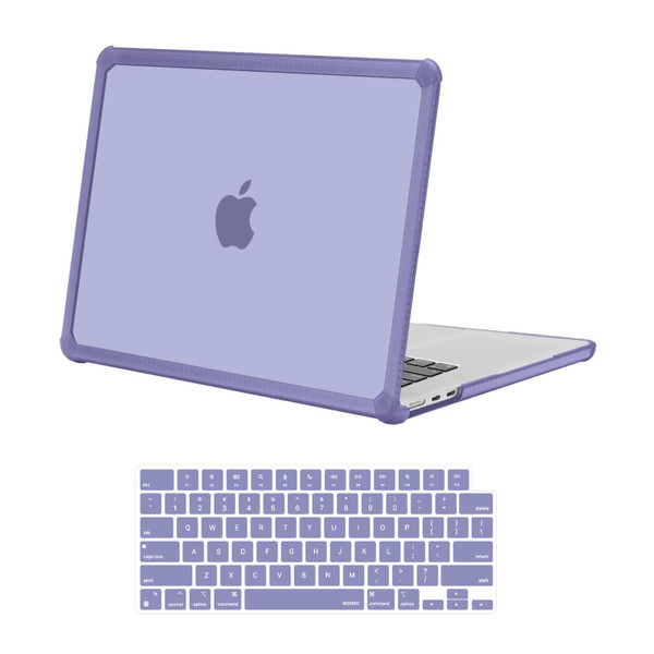 MOSISO Compatible with MacBook Air 15 inch Case 2025 2024 2023 Release M4 A3241 M3 A3114 M2 A2941, Anti-Cracking&Anti-Fingerprint Heavy Duty Hard Shell with TPU Bumper&Keyboard Cover, Lavender Gray