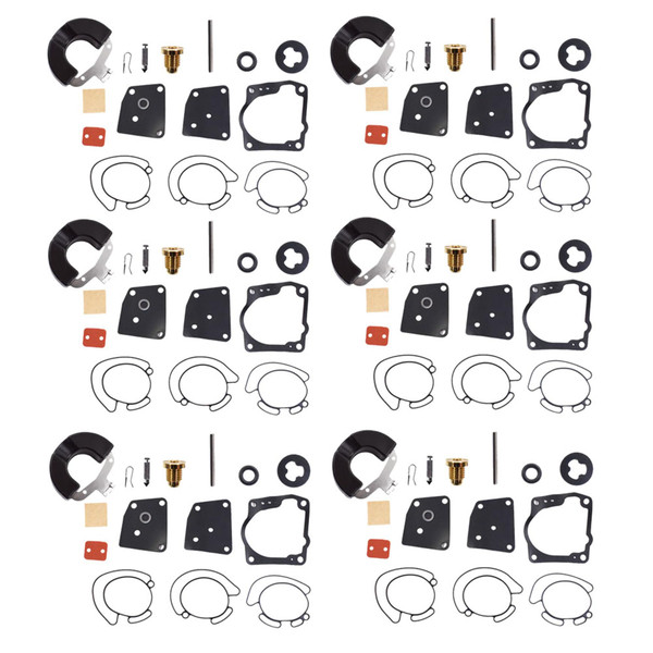 Silscvtt 6 Pack Carburetor Repair Kit Replacement for Johnson Evinrude V4 V6 90 100 105 115 150 175 HP 18-7247 436852 438996