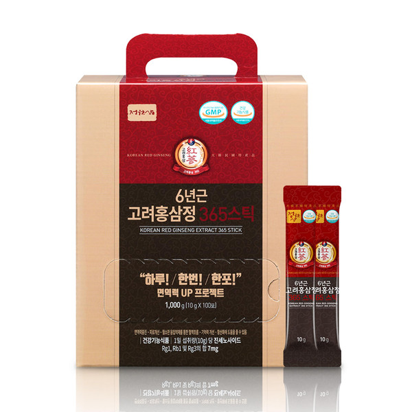 JUNGWONSAM 6-Year Korean Red Ginseng 365 | 100 Sticks | Vegan | 7mg Ginsenosides Per Stick | 100-Day Supply