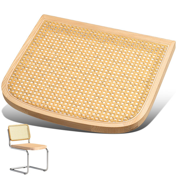 Yerliker 1 Pack Cane Chair Replacement, Natural Chair Replacement Cane Seat for Home Office, Ash Wood and Rattan