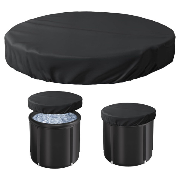 KQSNGB Ice Bath Cover Lid, Cold Plunge Cover for Indoor Outdoor, Made of Oxford Nonwoven Fabric (Black)