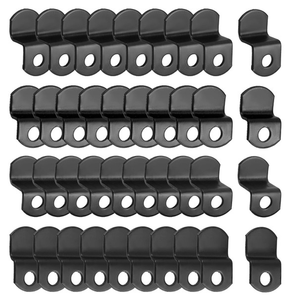 Mewutal 40 Pieces Offset Canvas Clips with Screws Black Metal Photo Frame Clips Mirror Clamps Heavy Duty Offset Mirror Clips for Picture Painting Blackboard (10 Pcs Each of 1/8", 1/4", 3/8", 1/2" )