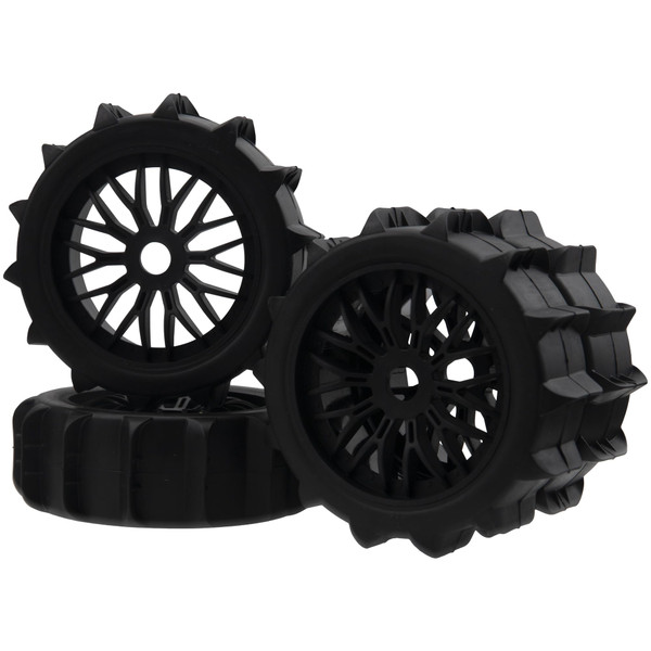 HIRCQOO 4PCS 1/8 Scale RC Off Road Buggy Snow Sand Paddle Tires Tyre Wheels 17mm Hex Hubs Compatible with Arrma Typhon 6S HSP HPI Redcat Losi Traxxas 1/8 RC Buggy