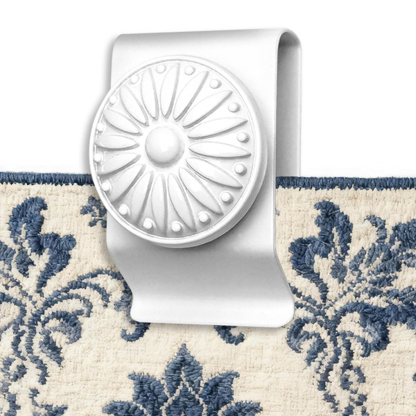 Tapestry Wall Hanging Clamps 4 Pack 1.2x2.0 Textile Art Decoration Hangers Metal Clips for Hanging Rugs Carpet Display (White)