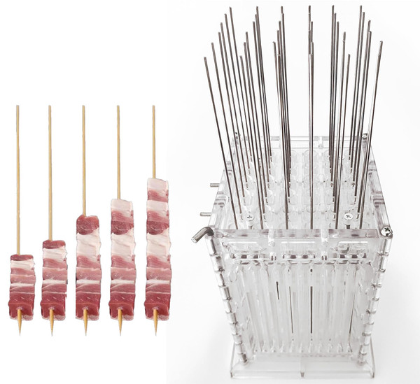 WOHALIPSY BBQ Machine 36 Hole Lamb skewer machine is suitable for barbecue parties
