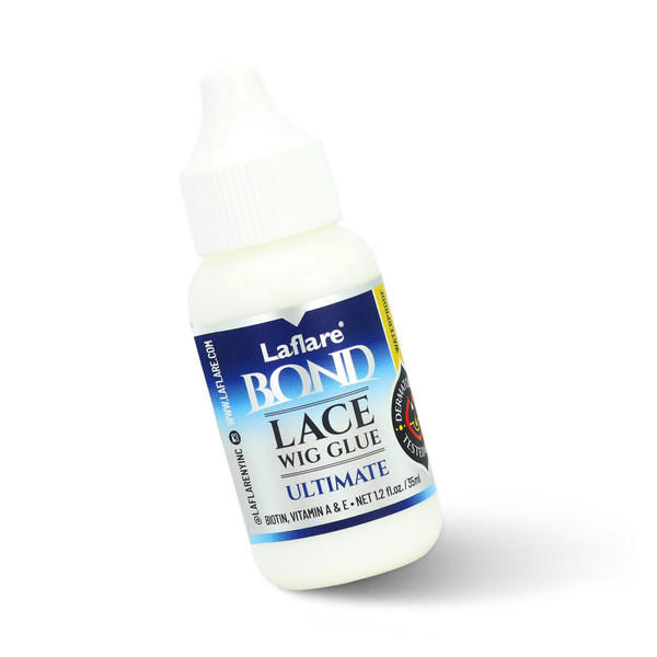 Laflare Lace Bond Wig Glue 1.2oz -Infused with Biotin, Vitamin A & E, Non-Toxic, Water & Oil-Resistant, Invisible, Natural-Looking for Wigs, Toupee, and Hairpieces (35 ml - Ultimate)