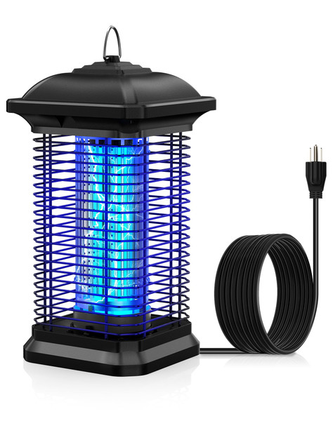 AMUFER Bug Zapper for Outdoor & Indoor, 1/2 Acre Coverage Mosquito Lamp with 18W Bulb & 4400V High-Voltage, 100% Improvement in Mosquito Control Effect, Electric Fly Trap for Patio, Backyard, Home