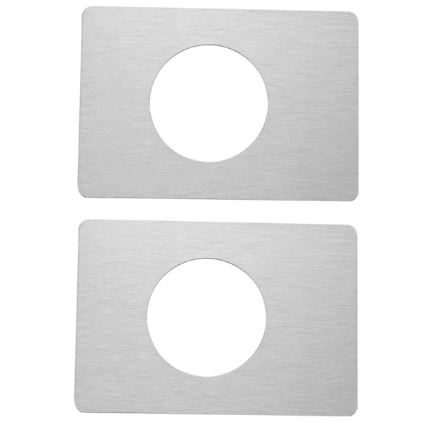 OZXNO 2pcs Door Knob Reinforcement Plate Door Handle Fixing Cover Filler Repair Backplate Stainless Steel Door Hole Deadbolt Cover Plate (Silver)