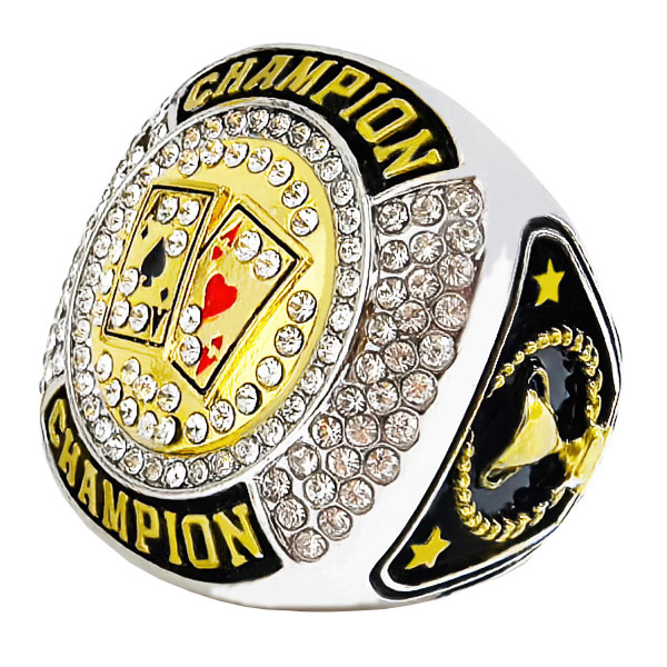 Poker Champion Ring Trophy Award Winner MVP Collectible Gift Championship Ring (size 11)