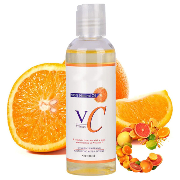 Vitamin C Body Oil - Moisturizer for Face & Body, Massage Oil for Dry Skin, Anti-Wrinkle Formula, Easy Absorption - Natural Skin Care-1761543100