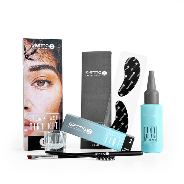 Sienna X Brow & Tint Kit Box- Eyebrow Tint Kits, 2-in-1 Tint Kit, Eyelash and Eyebrow Tint Kit- long-lasting 6 weeks results. Ultimate solution for perfectly tinted eyebrows and lashes (Black)-1761543196