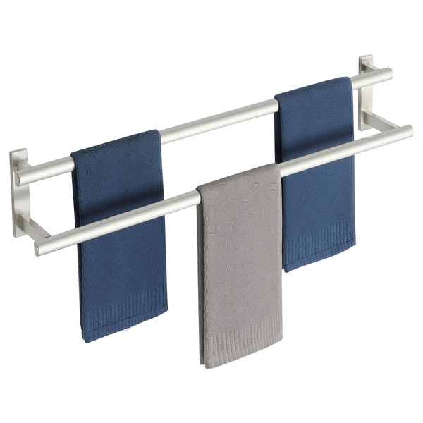 SAYAYO Double Towel Bar for Bathroom, 31.5 Inch Brushed Nickel Bath Towel Rack Towel Holder Wall Mounted, SUS304 Stainless Steel