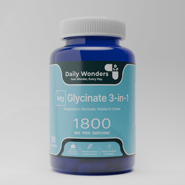Magnesium 3-in-1 Complex – 1800mg of Glycinate, Citrate & Malate – 384mg Elemental Magnesium – Highly Bioavailable Formula – 90 Vegan Capsules for Muscle Health, Energy & Stress Relief Magnesium 3-in-1 Complex – 1800mg of Glycinate, Citrate & Malate – 384mg Elemental Magnesium – Highly Bioavailable Formula – 90 Vegan Capsules for Muscle Health, Energy & Stress Relief