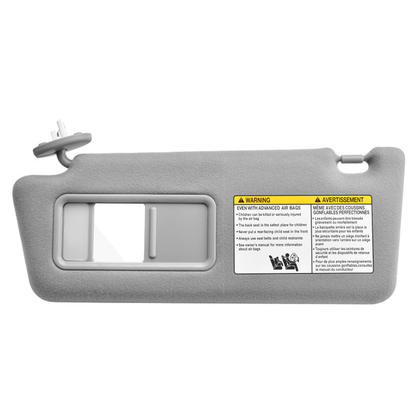 Driver Left Side Sun Visor Replacement Compatible with Tacoma 2005-2015, Sunshade with Light, Part Number 7432004210B0 Gray