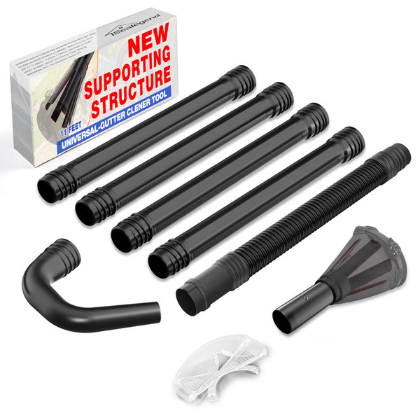 Sealegend Universal Leaf Blower Gutter Attachment, Gutter Cleaning Tools from Ground with Suppotive Structure and Telescopic Hose All-Round Cleaning, 11 Feet