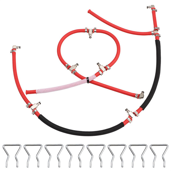 KPALAG Diesel Fuel Injector Return Line Compatible with Duramax LLY LBZ LMM 6.6L 2004.5-2010, Left+Right Fuel Return Lines Kit Fit for Sierra Silverado 2500HD 3500HD Replace# 97328733 98062291