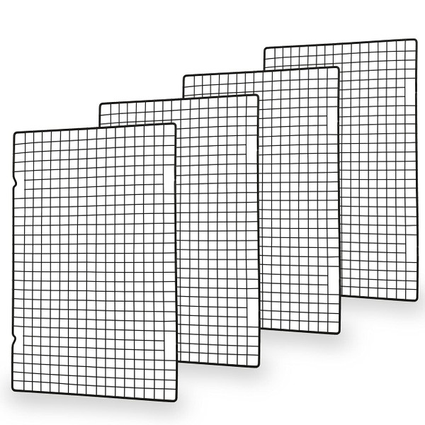 foxwelkin Baking Rack Cooling Rack,Size 16"x 10" Cool Cookies Cakes Breads Heavy Duty Commercial Quality Wire Rack (4 pack)