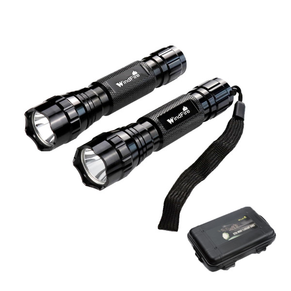 WINDFIRE 2 Pack LED Flashlight Single Mode, Super Bright Tactical Flashlights, Small Portable Water Resistant Handheld Flash Lights for Camping, Hiking, Emergency