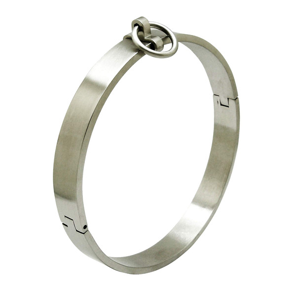 ACECHANNEL Stainless steel lockable collar torque necklace with removable O ring (12.4)