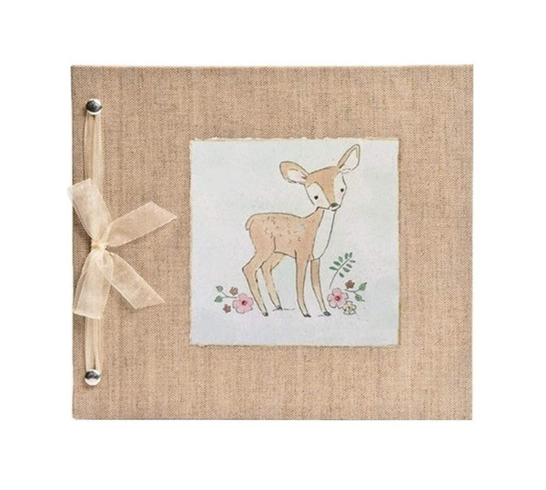 Beautiful Baby Memory Book Keepsake, Hugs and Kisses XO, Baby Girl, Fawn, Baby Journal and Photo Album