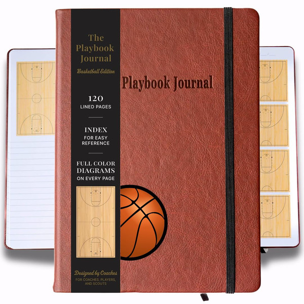 The Playbook Journal - A Basketball Playbook Notebook, Basketball Coach Gifts for Men & Women & Players, Coaching Notebook for Coach Appreciation Gifts