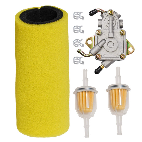 HIFROM Dual Stage Foam Air Filter with Fuel Filter Fuel Pump Tune Up Kit Replacement for Yamaha 2004-2007 Rhino 660 YXR660,2007-2009 Rhino 450 YXR450 Replace 5UG-E4451-00-00, 5UG-13910-01-0