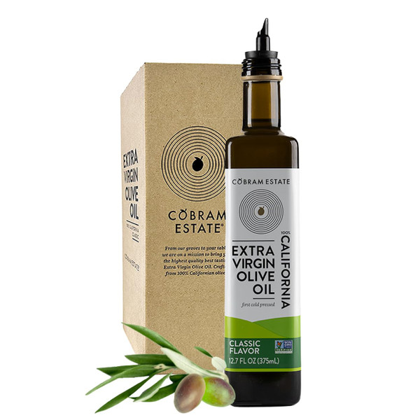 Cobram Estate Classic 100% California Extra Virgin Olive Oil, First Cold Pressed, Non-GMO, Keto Friendly, High in Antioxidants, Fresh & Fruity, 375ml Bottle