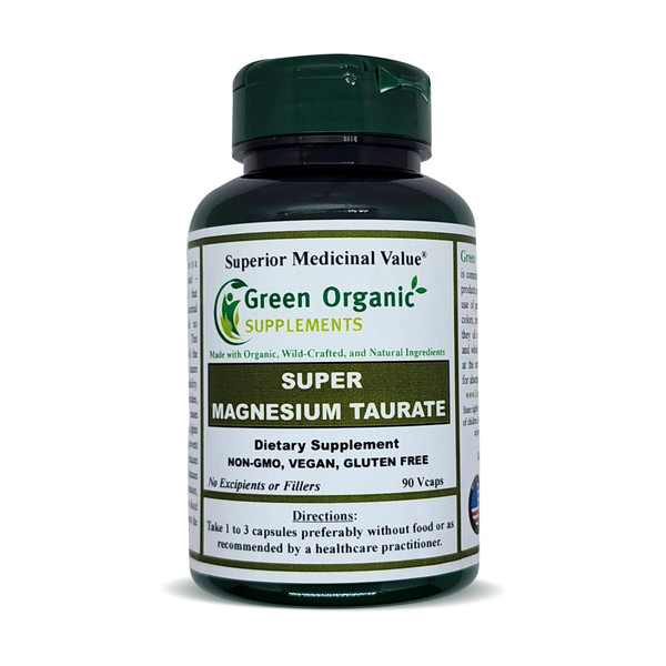 Magnesium Taurate, High Absorbable, 90, Non-GMO, Vegan, & Gluten Free, Made with Organic, Wild-Crafted, and Natural Ingredients (Single)