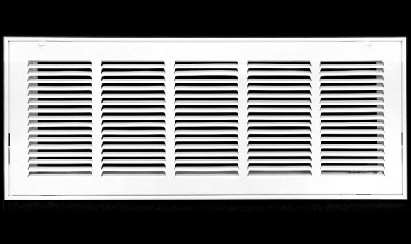 HVAC Premium 25 x 6 Duct Opening Steel Return Air Filter Grille, for 1-inch Filter, Removable Door, Flat Stamped HVAC Vent Cover Grille, Outer Dimensions 27.5 x 8.5