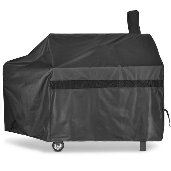 iCOVER Offset Smoker Cover 60 inch Charcoal Pellet Grill Covers Heavy Duty Waterproof 600D BBQ Smokers Protection for Brinkmann for Char-Broil for Weber, Nexgrill, New Braunfels for Oklahoma Joe's