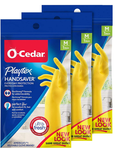 Playtex Handsaver Reusable Rubber Gloves (Medium, Pack - 3)