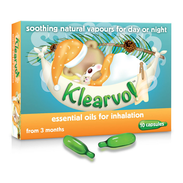 Klearvol Essential Oils Inhalation Capsules 10 Capsules (Pack of 1) – Natural Vapour Blend for Clear Breathing and Comfort – Eucalyptus, Pine & Menthol Oils - Suitable for Children of 3+ Months