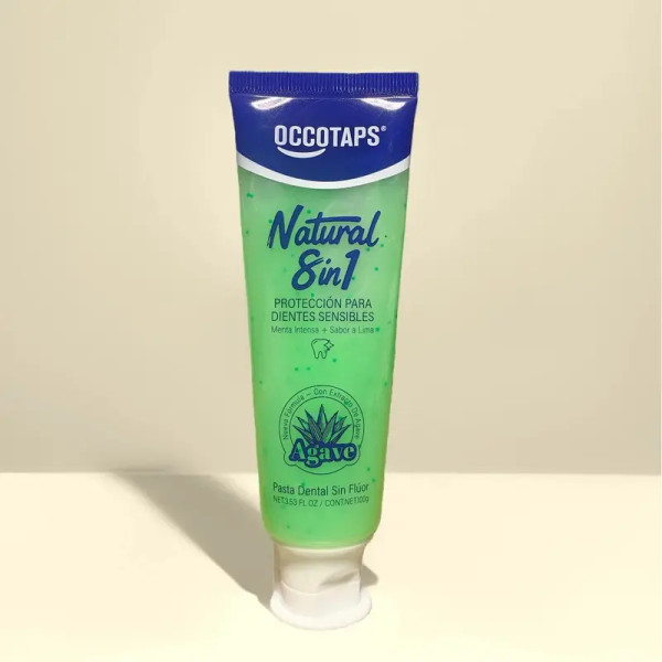 OCCOTAPS Agave Natural Herbal Toothpaste | Blue Agave Extract | Whitens Teeth & Strengthens Enamel |Fluoride-Free Sensitive Teeth | Probiotics + Mint | With Niacinamide