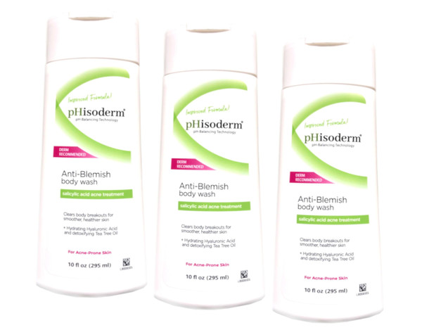 pHisoderm Anti-Blemish Body Wash 10 oz (Pack of 3)