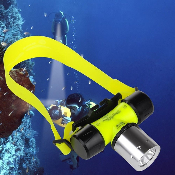 Goldengulf Waterproof Diving Swimming Hiking Camping Hunting Fishing Headlamp Underwater 1200 Lumen Safety Head Light Flashlight